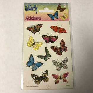 ステッカーシート：バタフライ（蝶） 16 x 9 cm（10枚入）