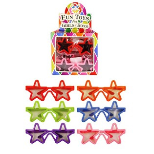 子供用星形サングラス ディスプレイ付き (24個入)
