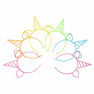 ユニコーン カチューシャ、ネオンカラーMIX（24個入）
