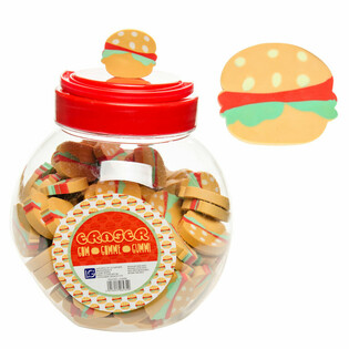 ポット入りハンバーガー消しゴム (100個入り)
