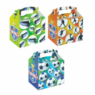 メニューボックス &ndash; サッカー &ndash; 14 x 9.5 x 18 cm (24個)