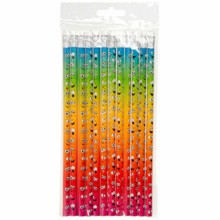 スマイリー鉛筆 消しゴム付き (12本セット)