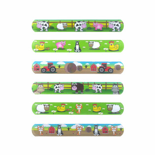 スラップブレスレット &ndash; 農場の動物たち (120個入)