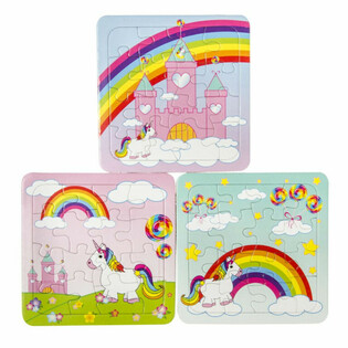 MIX ユニコーンパズル - 14 x 14 cm (50個入)