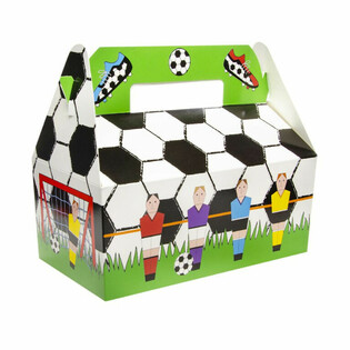 サッカーデザイン メニューボックス - 22.5 x 12 x 9.5 cm (24個入)