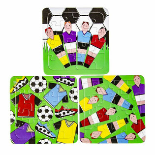 ミックス サッカーパズル - 14 x 14 cm (50個セット)