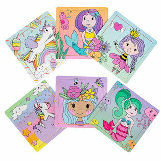 木製女の子用パズルディスプレイ（24個セット）