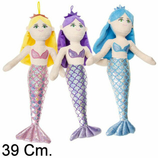 特大 ぬいぐるみ マーメイド 人形 39 cm - ミックスカラー (12個入)