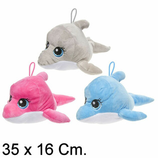 特大ぬいぐるみイルカ、35 CM - アソートカラー (6個入)
