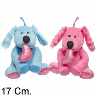 ハート付きぬいぐるみ犬 - 17 CM - ミックスカラー (12個入)