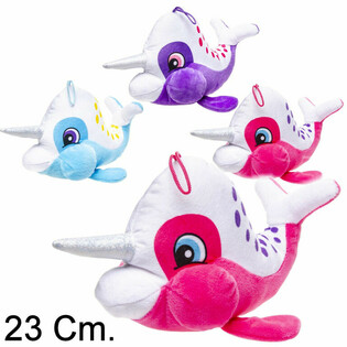 ぬいぐるみ イッカク（角付き） - 23 cm - ミックスカラー（12個入）