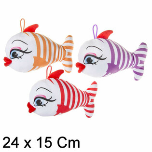 大きな唇のハッピー魚のぬいぐるみ - 24 cm - ミックス (12個入)