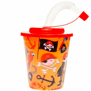 ストロー付き ドリンクカップ / アイスクリームカップ &ndash; パイレーツ（12個入）