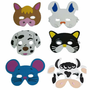 フォーム素材 牧場の動物マスク (24個セット)