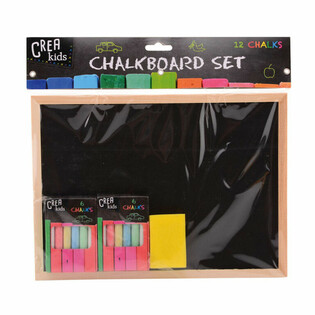 CREA KIDS 子供用黒板セット 29x21CM チョーク・スポンジ付き (12点入)
