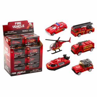 ダイキャスト 消防車バラエティセット - スケール 1:64 - ディスプレイボックス入り (24個入)