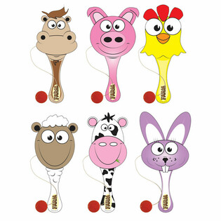 牧場の動物 パドルバット ボールゲーム (12個セット)