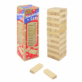レトロ玩具 - 木製ジェンガスタッキングタワー - 54ピースタワーゲーム (1個)