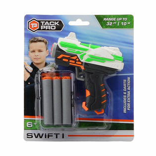 Tack Pro Swift I おもちゃの鉄砲 6本のソフトダーツ付き - 11 cm