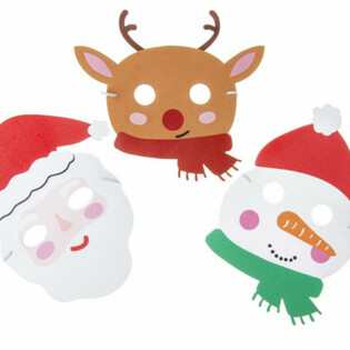 クリスマス フォームマスク ミックス - サンタ、トナカイ、スノーマン (48個セット)