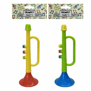 おもちゃのトランペット - 高さ15cm - ミックスカラー (12個入)