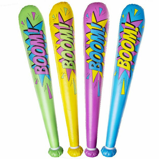 大型 膨らませる「Boom!」バット - 85cm - ミックスカラー (12本入)