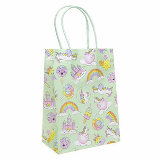 ユニコーン 紙製ギフトバッグ - 12枚セット (16x9x22 cm)