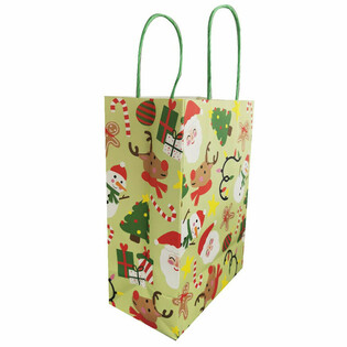 クリスマス用紙製ギフトバッグ (12枚セット)