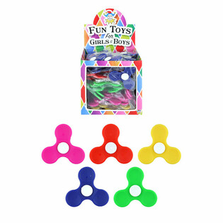 プラスチック ハンドスピナー ディスプレイ付き - ミックスカラー (100個入)