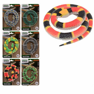 Animal World ヘビ 吊り下げ台紙付き (60 cm) - 24個セット ディスプレイ