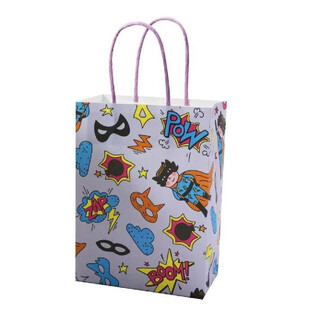 スーパーヒーロー 紙製ギフトバッグ - 16x9x22 cm (12個入)