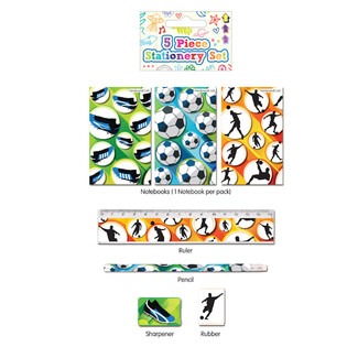 サッカー文房具5点セット (24個入)