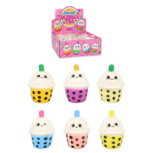 タピオカティー スクイーズ フィジェット - ミックスカラー ディスプレイ入り (12個入)