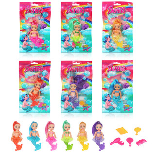 マーメイド 人魚ドール ギフトバッグ入り - ミックスカラー (24個入)