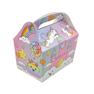 キッズメニュー用ボックス：ユニコーン - サイズ 18.5x12x19 CM - フードボックス (24個入)
