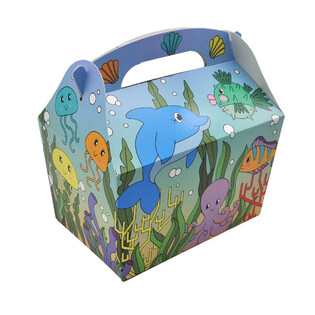 キッズメニューボックス：海の生き物 - サイズ 18.5x12x19 CM - フードボックス - キッズボックス (24枚入)