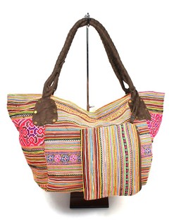 B-Fair ブロカント ハンドメイド トートバッグ L ブラウン (1個)