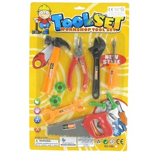 おもちゃの工具工具セット 大（台紙付き・8点セット）
